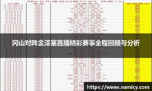 冈山对阵金泽塞直播精彩赛事全程回顾与分析